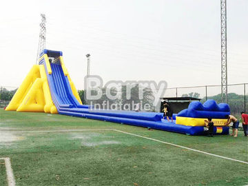 Yellow / Blue Giant Commercial Inflatable Slide / Adult Inflatable Slide