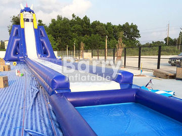 Professional Hippo Giant Inflatable Water Slide Customized Size With Water Pool