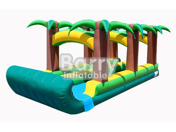 Commercial Double Lane Jungle Inflatable Blow Up Water Slides 0.55mm PVC Tarpaulin