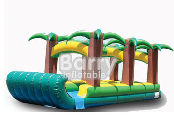 Commercial Double Lane Jungle Inflatable Blow Up Water Slides 0.55mm PVC Tarpaulin