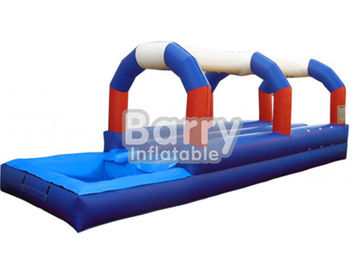 Blue / Red / White Double Lane Inflatable  With Pool Animal Theme