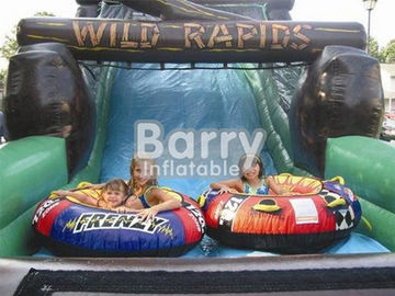 Safety Wild Rapids Inflatable Water Slides With Swimming Ring / Air Blower