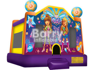 Kids Party Cartoon Inflatable Bouncer / Inflatable Moonwalk With Different Art Panels