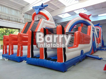 Adults Giant Inflatable Blow Up Obstacle Course Games 30 X 8 X 7m 0.9mm PVC