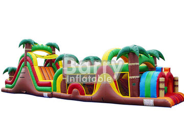 Jungle Inflatable Obstacles Courses / Obstacle Course Jumpers With Slide