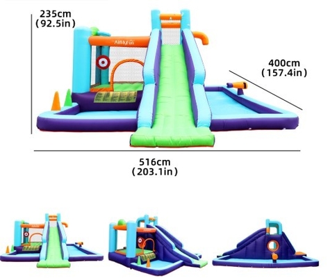 PVC Kids Bounce Backyard Inflatable Slides Customized Theme
