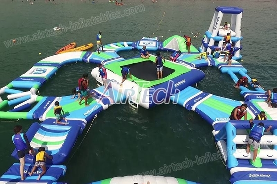 0.9mm PVC Floating Water Parks Outdoor Water Inflatable Park Customized