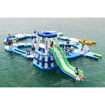 0.9mm PVC Floating Water Parks Outdoor Water Inflatable Park Customized