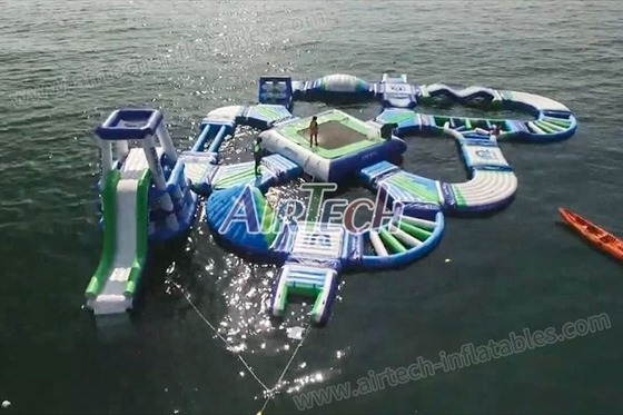0.9mm PVC Floating Water Parks Outdoor Water Inflatable Park Customized