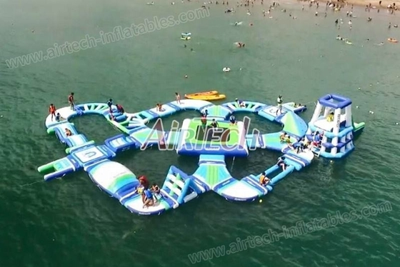 0.9mm PVC Floating Water Parks Outdoor Water Inflatable Park Customized