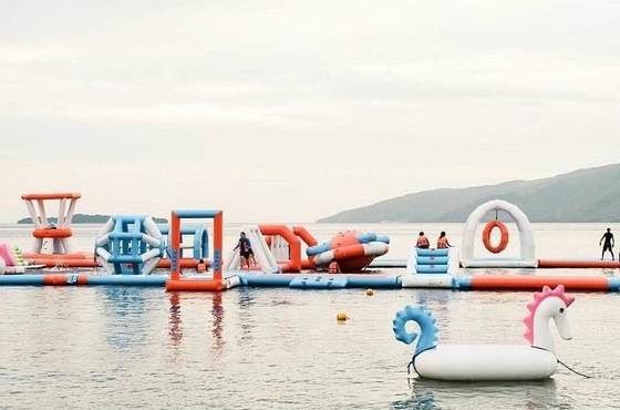 Eco Friendly PVC Floating Obstacle Course Amusement Park For Adult And Kids