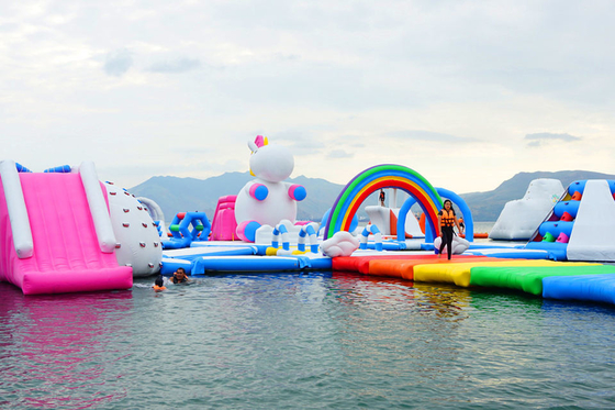 Eco Friendly PVC Floating Obstacle Course Amusement Park For Adult And Kids