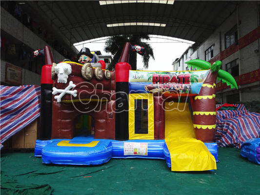 Fire Resistant Blow Up Jump Houses Pirate Theme Children'S Blow Up Bouncy Castle