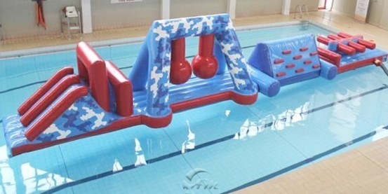 0.9mm PVC Inflatable Water Obstacle Course Inflatable Games Floating Obstacles