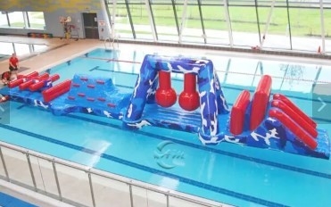0.9mm PVC Inflatable Water Obstacle Course Inflatable Games Floating Obstacles