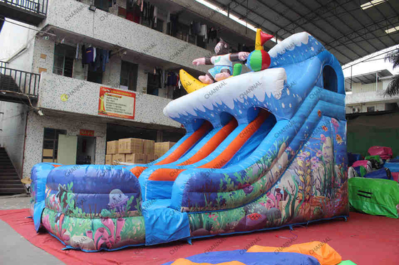 Backyard Inflatable Water Slides Double Lane Water Slide With Swimming Pool