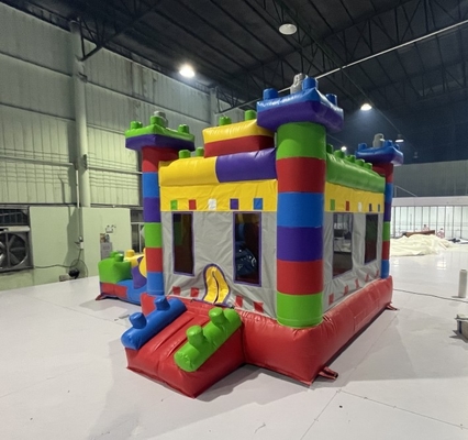 Tarpaulin Commercial Bounce Houses With Slides Amusement Bouncy Castle Combo