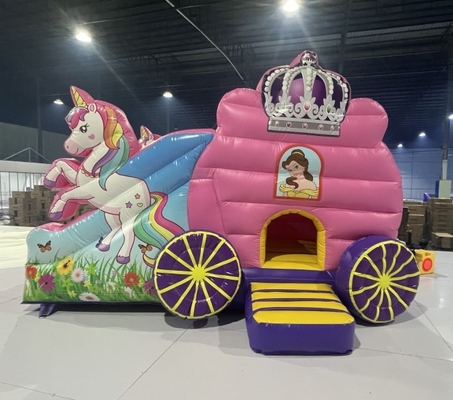 Cartoon theme Inflatable Bounce House Slide Combo Unicorn Horse Bouncy Castle Slides