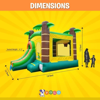 Animal Theme Inflatable Bounce House With Slide For Childrens Bouncy Castle