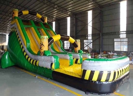 Tarpaulin Jungle Bouncy Castle With Slide Combo Slide Bounce House