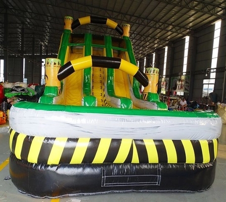 Tarpaulin Jungle Bouncy Castle With Slide Combo Slide Bounce House