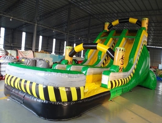 Tarpaulin Jungle Bouncy Castle With Slide Combo Slide Bounce House