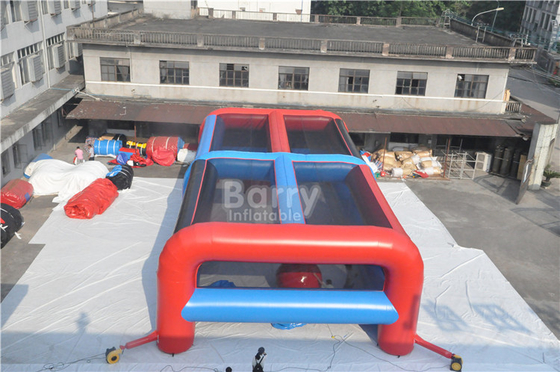 Red Or Customized Event 5k Inflatable Obstacles Course Double Stitch