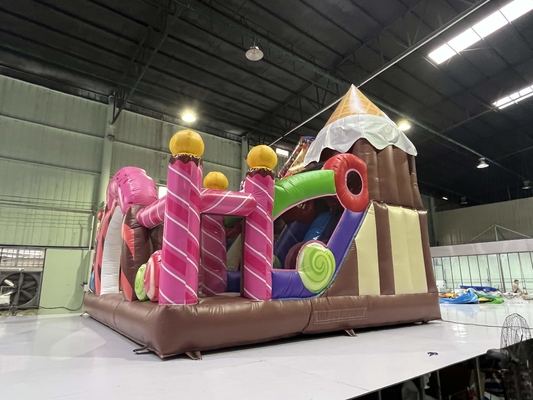 PVC Kids Custom Inflatable Jumpers Rent Inflatable Bounce House Sugar Theme