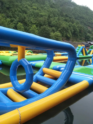 Inflatable Floating Island Trampoline Customized Summer Floating Water Park