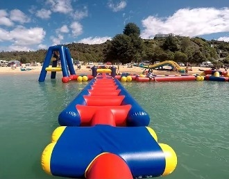 Giant Island Inflatable Water Park Inflatable Floating Water Slides  Anti UV