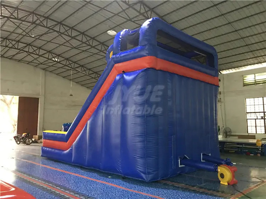 Commercial Tarpaulin Inflatable Water Slides Blow Up Blue Slides For Family