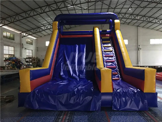 Commercial Tarpaulin Inflatable Water Slides Blow Up Blue Slides For Family