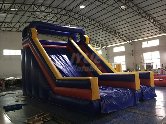 Commercial Tarpaulin Inflatable Water Slides Blow Up Blue Slides For Family