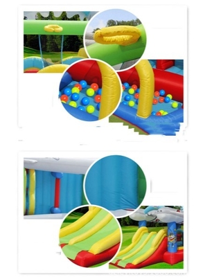 0.55mm PVC Inflatable Bouncer Castle Flying Fish Double Slide Bounce House Rentals