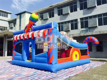 6 * 5.7 * 4.3m Inflatable Bouncy Castle Children Amusement With Sport Elements