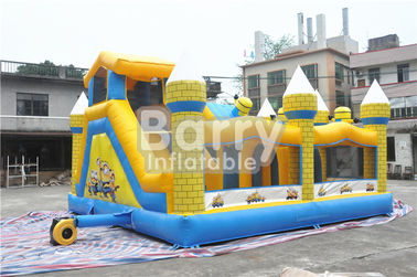 Outdoor Kids Minions Inflatable Bouncy Castle With Slide 0.55MM PVC Tarpaulin