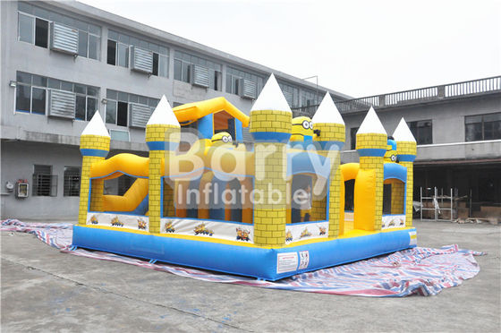 Outdoor Kids Inflatable Bouncy Castle With Slide 0.55MM PVC Tarpaulin