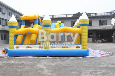 Outdoor Kids Minions Inflatable Bouncy Castle With Slide 0.55MM PVC Tarpaulin