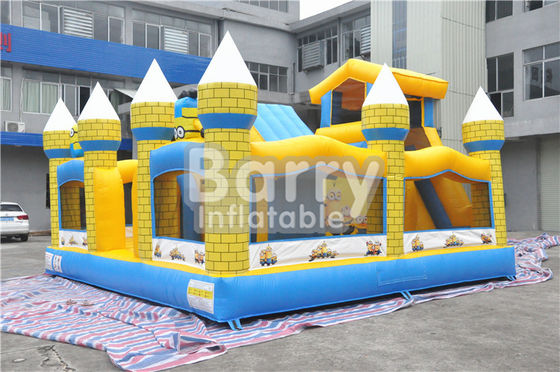 Outdoor Kids Inflatable Bouncy Castle With Slide 0.55MM PVC Tarpaulin