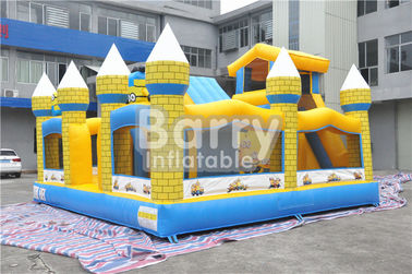 Outdoor Kids Minions Inflatable Bouncy Castle With Slide 0.55MM PVC Tarpaulin