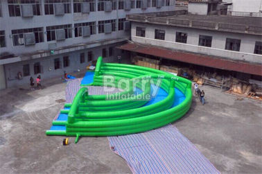 Crazy Fun Green Inflatable City Slide Big Inflatable Slides For Street / Road