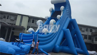 Blue Wave 36 * 20 * 15m Giant Inflatable Water Slide With Pool CE/UL Blower