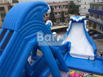 Blue Wave 36 * 20 * 15m Giant Inflatable Water Slide With Pool CE/UL Blower