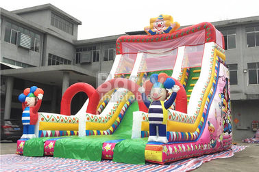 Clown Commercial Inflatable Slide Inflatable Bounce Slide With Good Printing