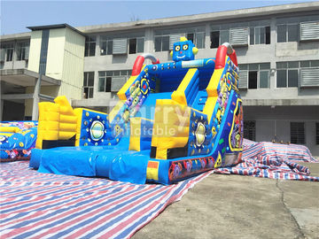 Children Small Robot Inflatable Dry Slide For Amusement Park / Rental Business