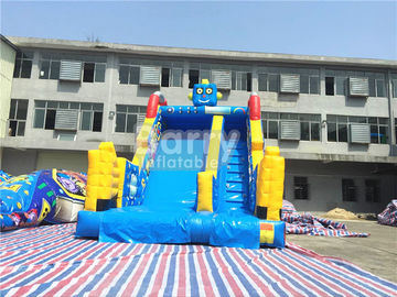 Children Small Robot Inflatable Dry Slide For Amusement Park / Rental Business