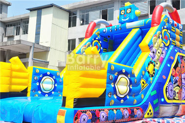 Children Small Robot Inflatable Dry Slide For Amusement Park / Rental Business