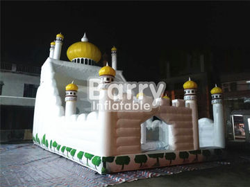 PVC Tarpaulin 0.55mm Castle Commercial Inflatable Slide With Jumping Area