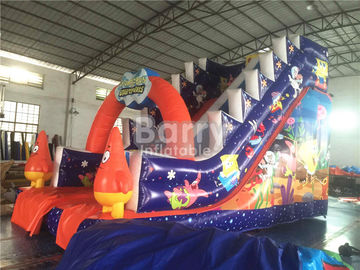 Professional Spongebob Commercial Inflatable Slide Fireproof For Kids Playground