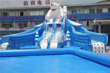 Outdoor Bear Giant Inflatable Water Park With EN14960 0.55mm PVC Tarpaulin Material